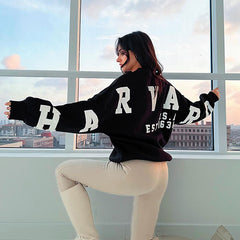 Casual Print Letters Sweatshirt