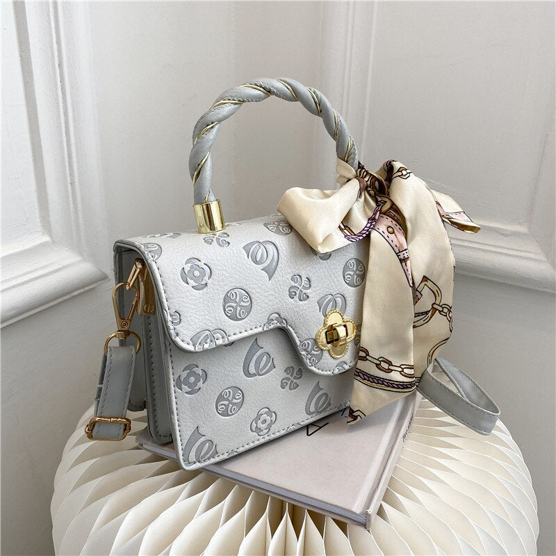 Flower Embossed PU Leather Bag