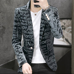 Letter Velvet Blazer