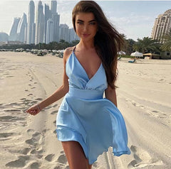 Satin Sleeveless Mini Dress
