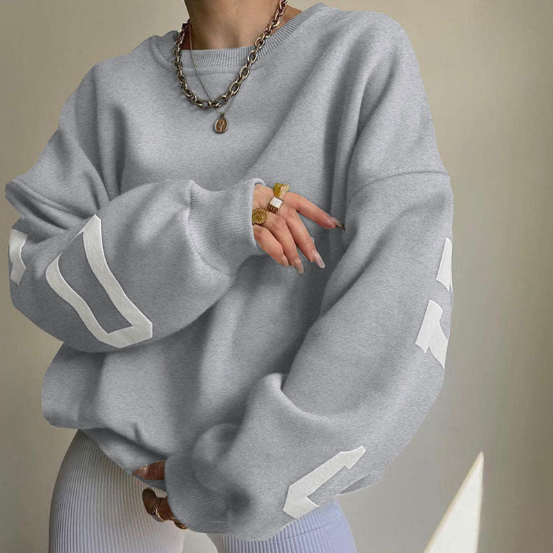 Casual Print Letters Sweatshirt