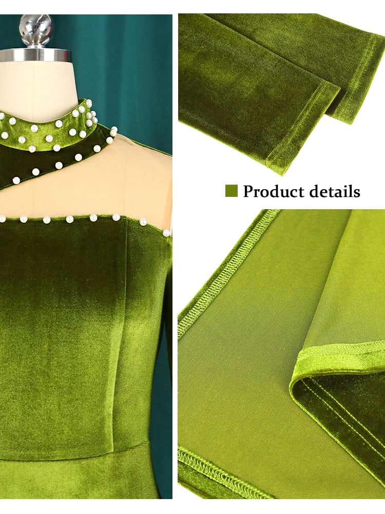 Long-Sleeve Velvet Dress