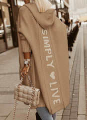 Letter Print Hooded Sweater