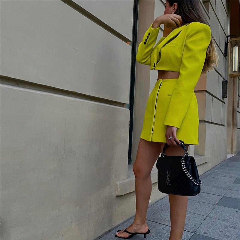 Hollow Out Waist Blazer Jacket Outwear