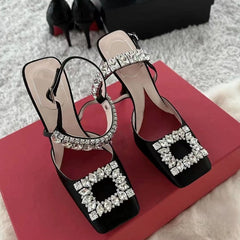 Diamond Square Button Shoes