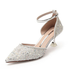Ankle Strap Crystal Shoes