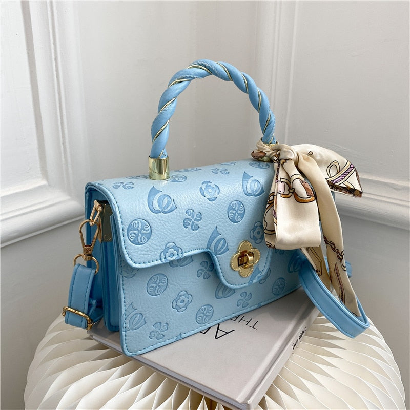 Flower Embossed PU Leather Bag