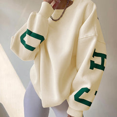 Casual Print Letters Sweatshirt