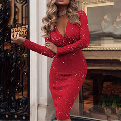 Solid Color Party Dress