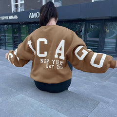 Casual Print Letters Sweatshirt