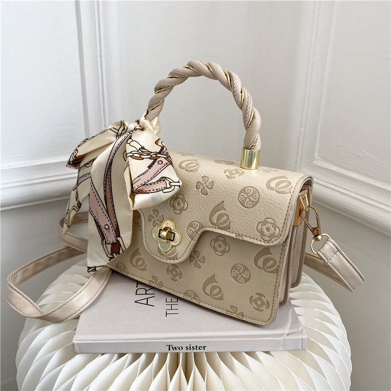 Flower Embossed PU Leather Bag