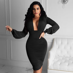 Evening Party Knee Long Dress