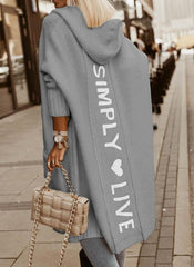 Letter Print Hooded Sweater