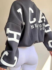 Casual Print Letters Sweatshirt
