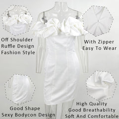 Satin Ruffles Sleeve Dresses