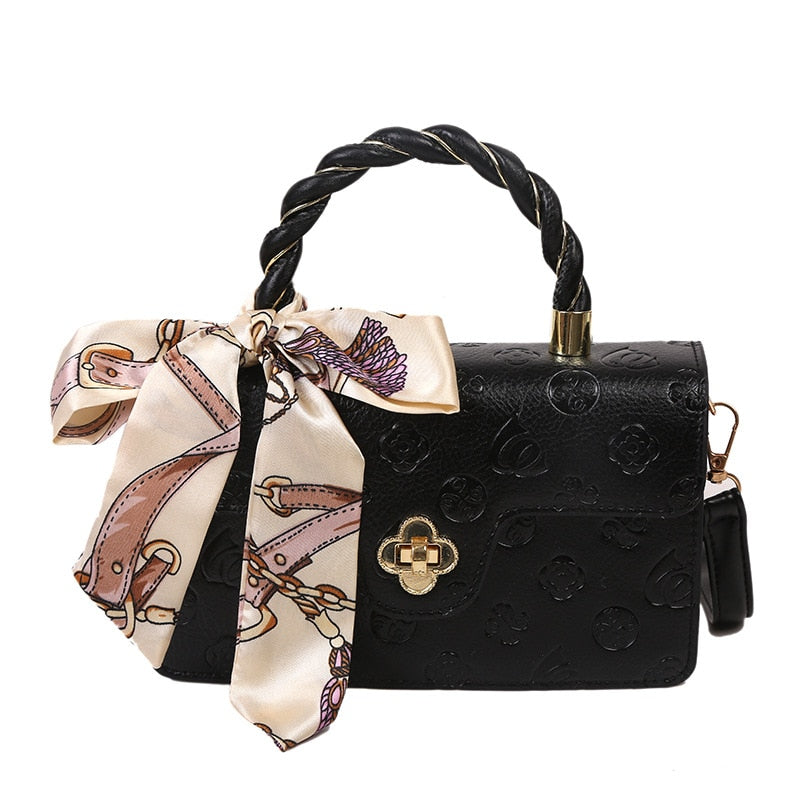 Flower Embossed PU Leather Bag