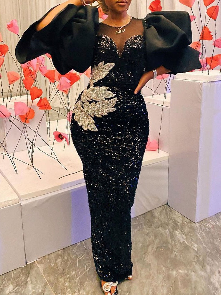 Modern Long Sequined Dress