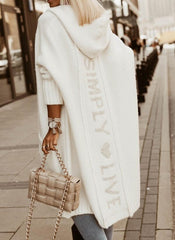 Letter Print Hooded Sweater