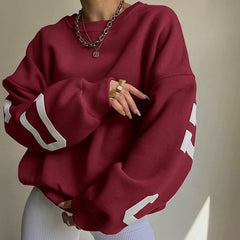 Casual Print Letters Sweatshirt