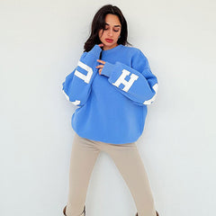 Casual Print Letters Sweatshirt