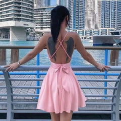 Satin Sleeveless Mini Dress