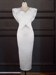 Great Dress Ruffle V Neck