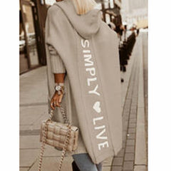 Letter Print Hooded Sweater