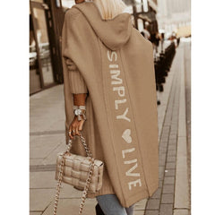 Letter Print Hooded Sweater
