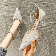 Ankle Strap Crystal Shoes