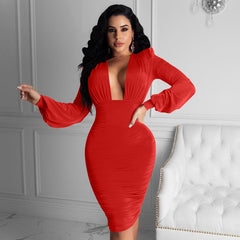 Evening Party Knee Long Dress