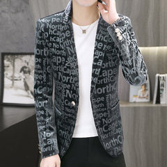 Letter Velvet Blazer