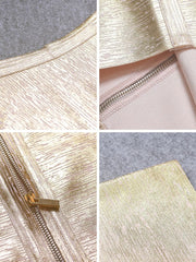 Gold Print HL Bandage Dress