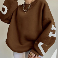Casual Print Letters Sweatshirt