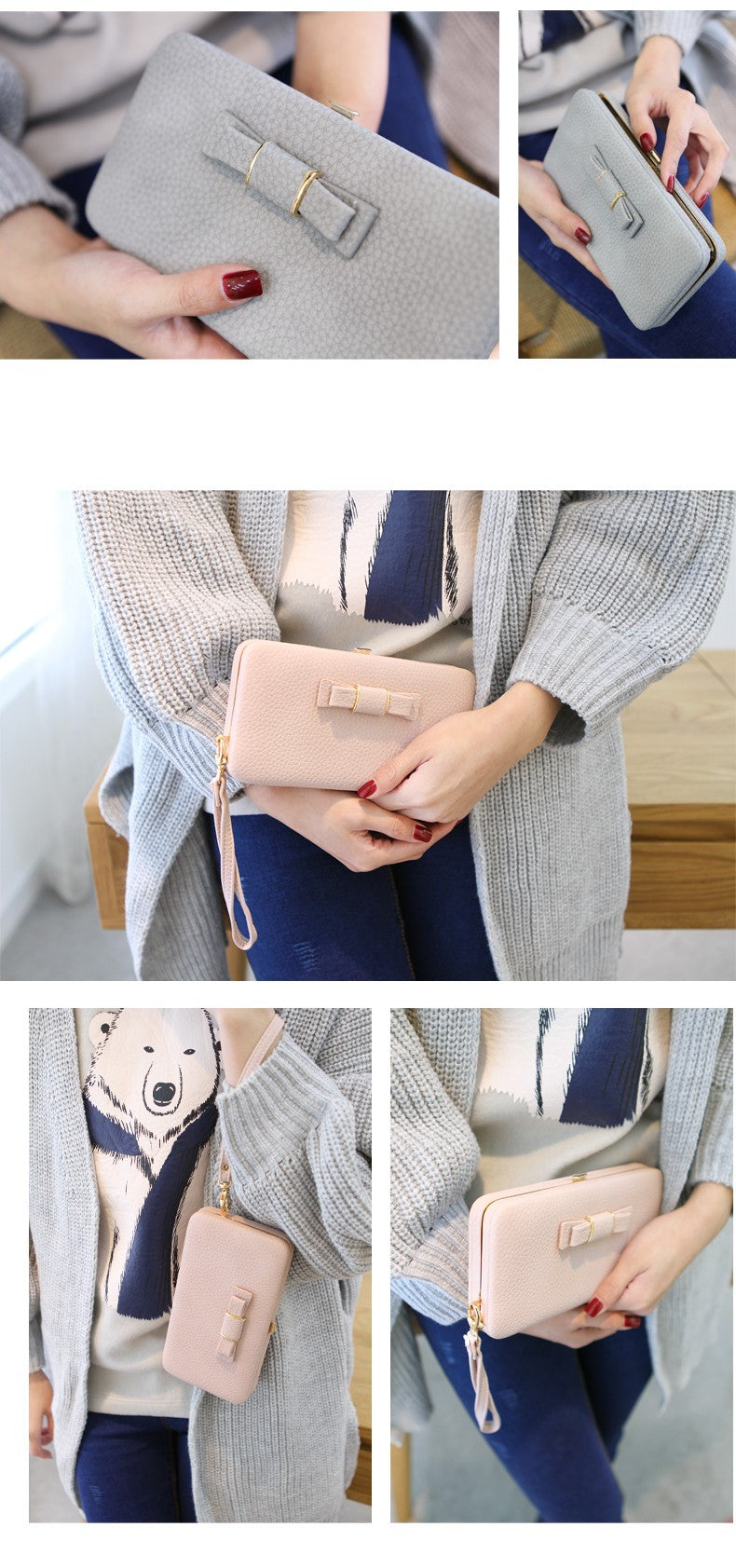 female Purse wallet card holders cell phone pocket
