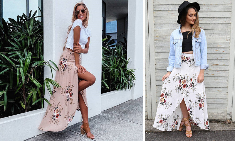 Floral  long skirt