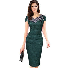 Classy embroidery Vintage Party Dress