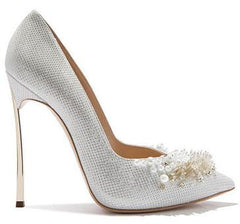 Luxury Designer Pearl Diamond Pointed Toe