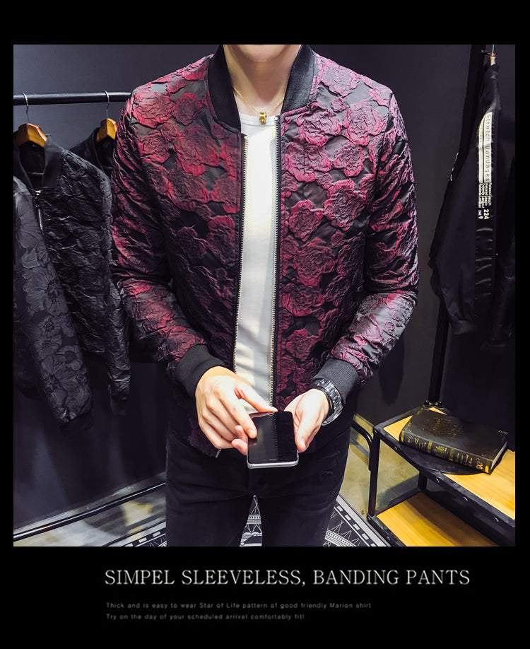 Men Jacquard Bomber Jackets