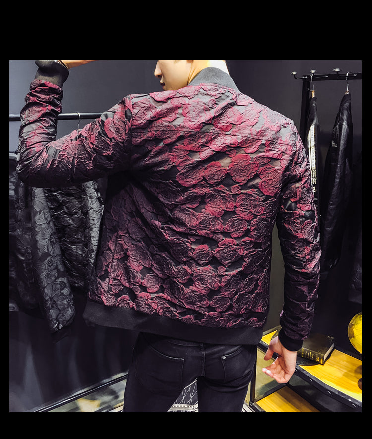 Men Jacquard Bomber Jackets