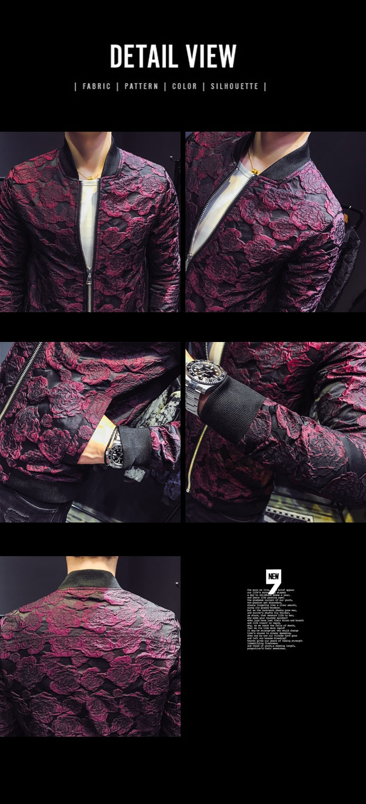 Men Jacquard Bomber Jackets