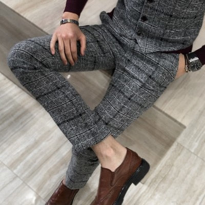Men Dress Pants Casual Slim Fit