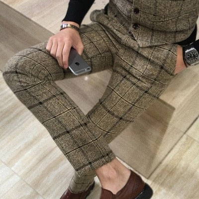 Men Dress Pants Casual Slim Fit