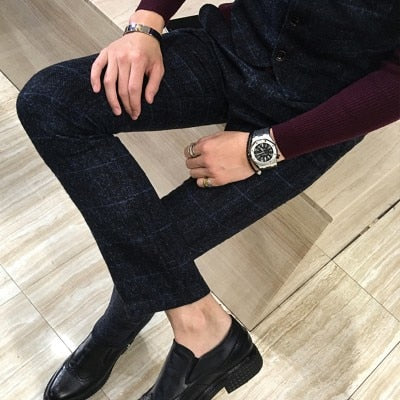 Men Dress Pants Casual Slim Fit