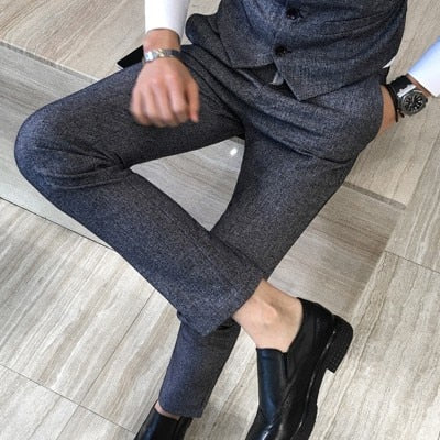 Men Dress Pants Casual Slim Fit