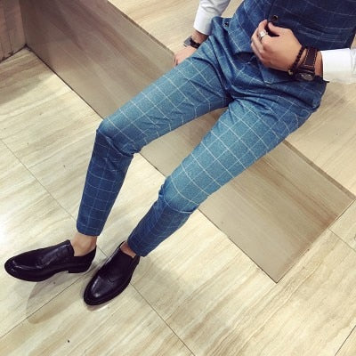 Men Dress Pants Casual Slim Fit