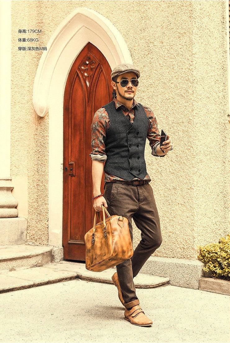 Double Breasted Men Vest