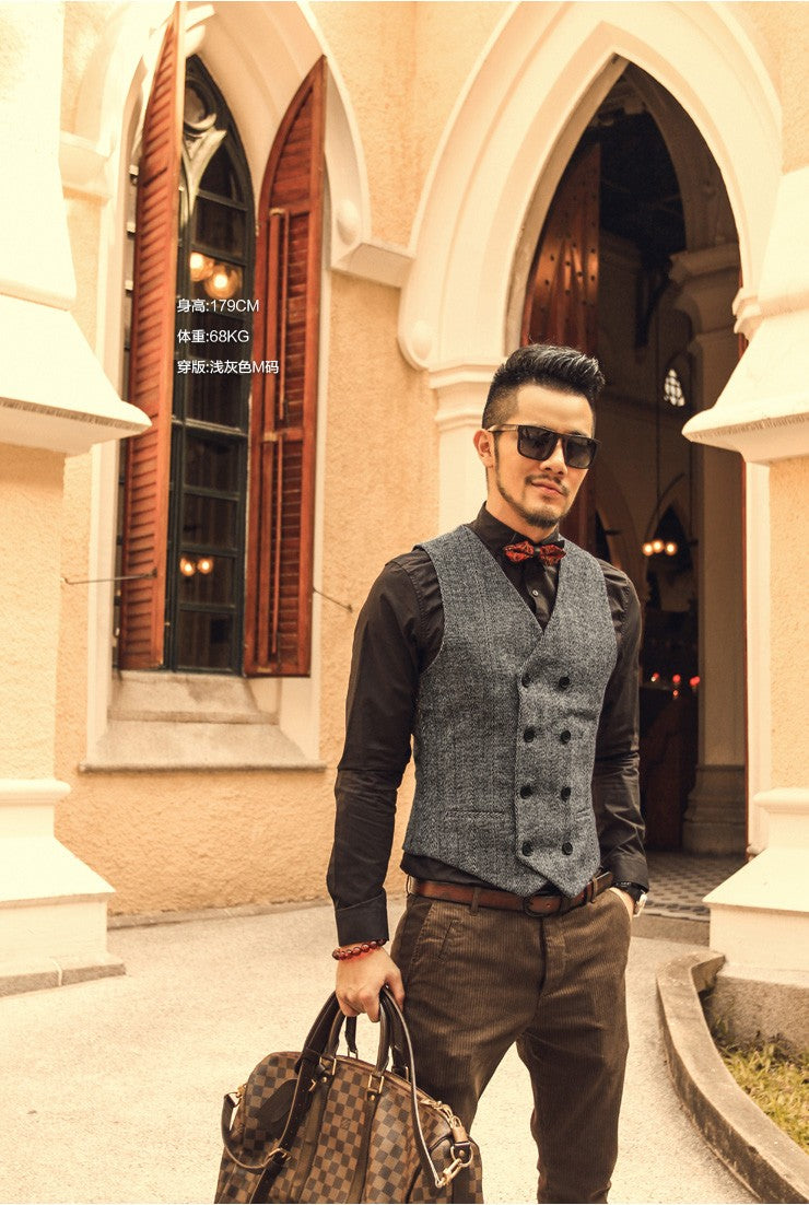 Double Breasted Men Vest