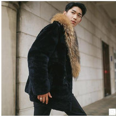 Double Breasted Male Mink Fur Jackets