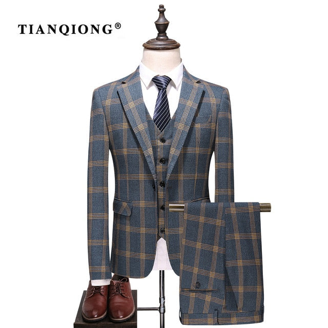 Men Business Slim Suits Sets