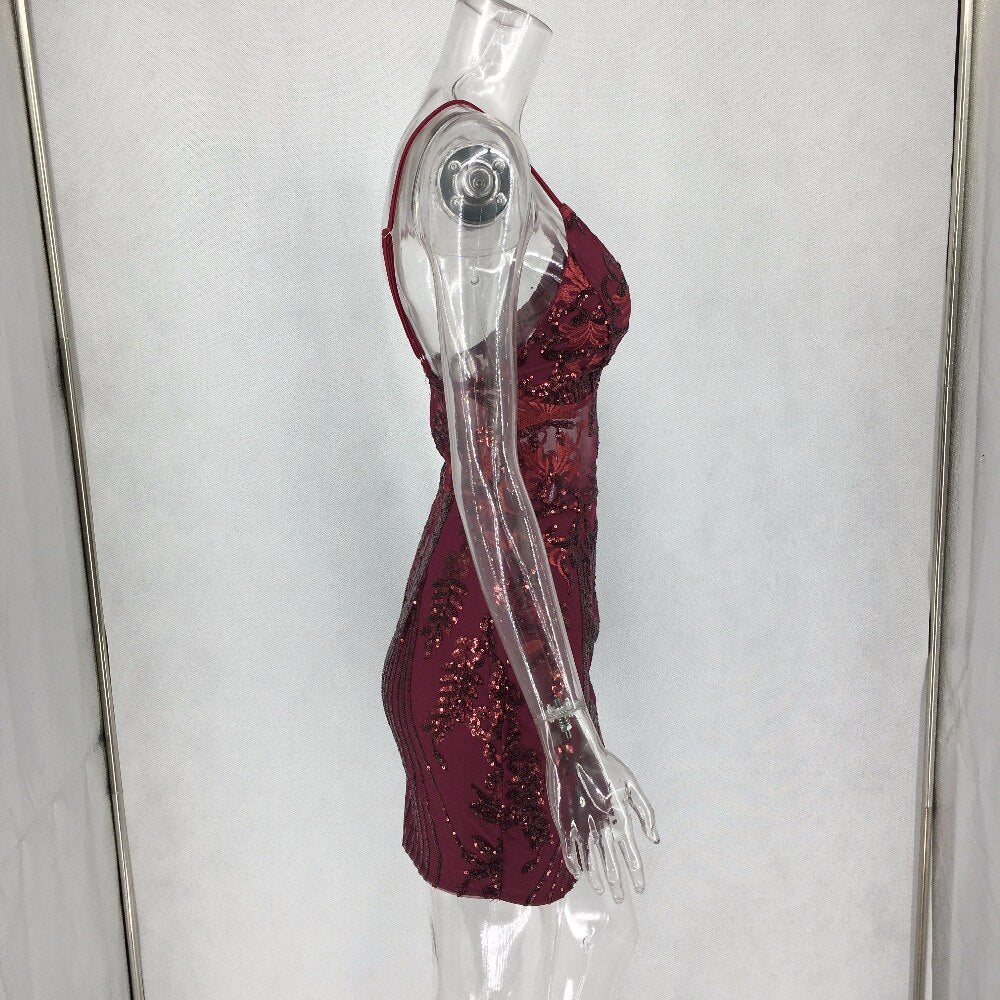 Sparkling V neck dress